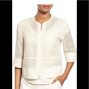 NWOT LAFAYETTE 148 SHEER GRID JACKET SZ M